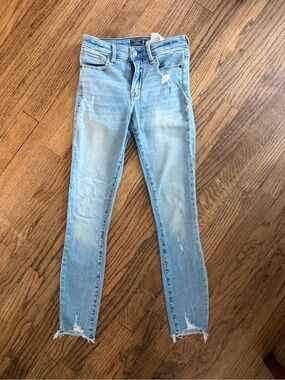 Abercrombie & Fitch Light Blue Distressed Skinny Jeans